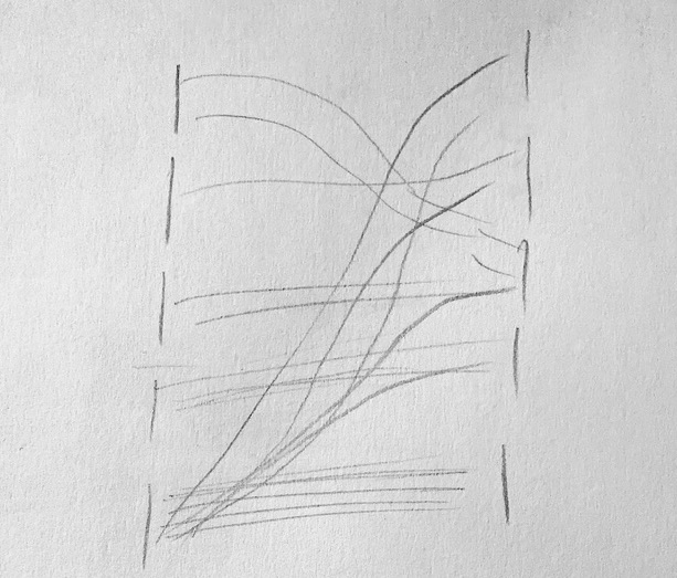 Slope chart pencil sketch